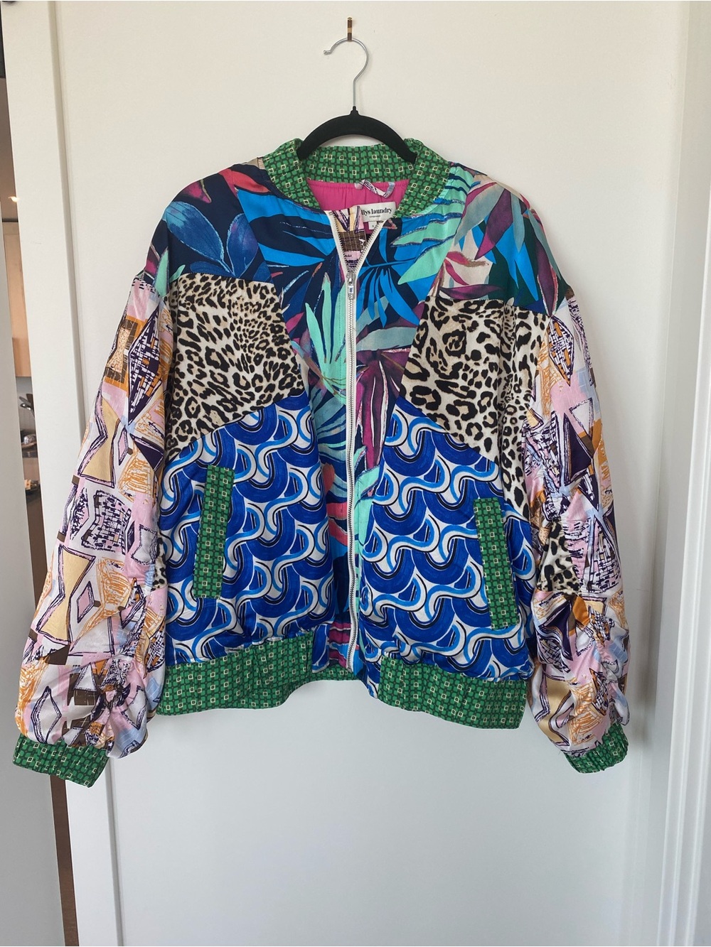 Patchwork Print Bomber Jacket - Multi